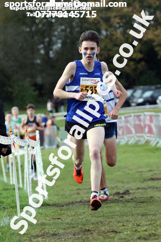 Mens under-17s National Cross Country Relay, Berry Hill Park, Mansfield. Photo:  David T. Hewitson/Sports for All Pics